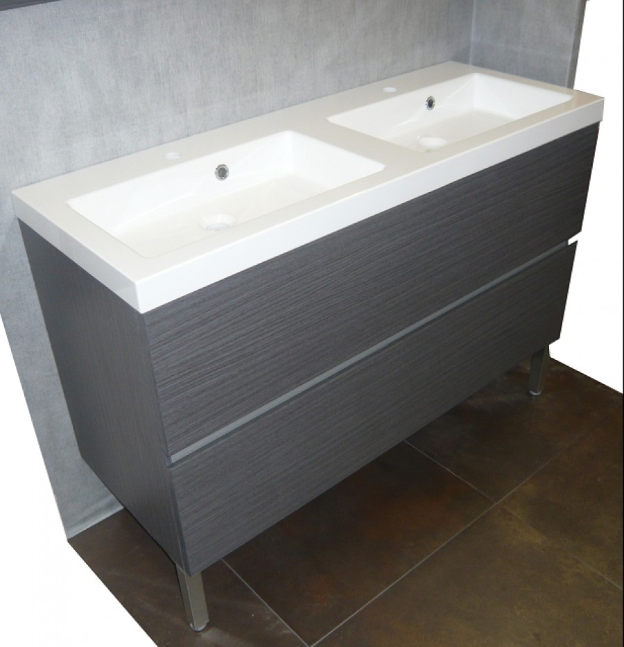 Meuble de salle de bain Slate Gris 120cm IBX