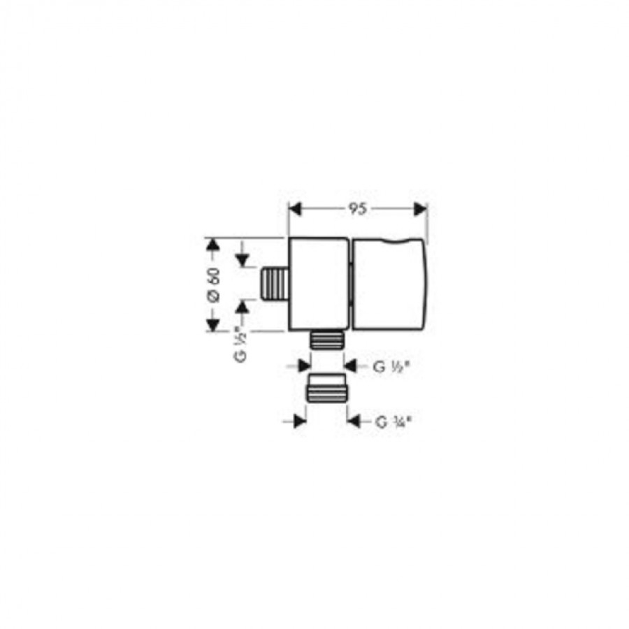 Coude de raccordement Fixfit Stop avec robinet d'arr�t 38882 Hansgrohe