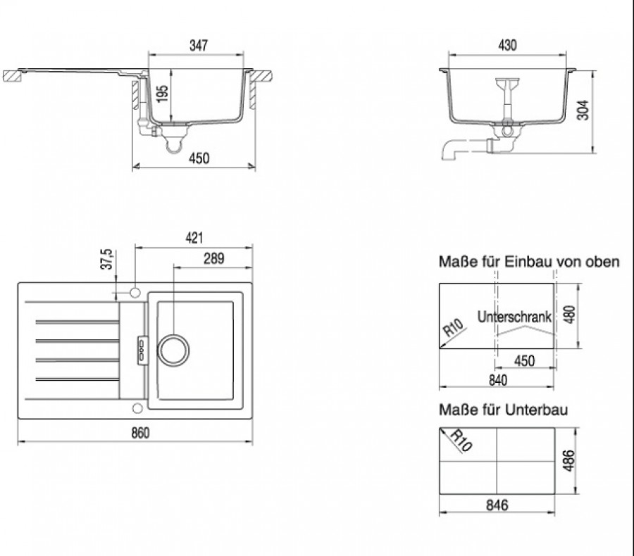 Evier de cuisine  PRIMUS 1C EV 22401