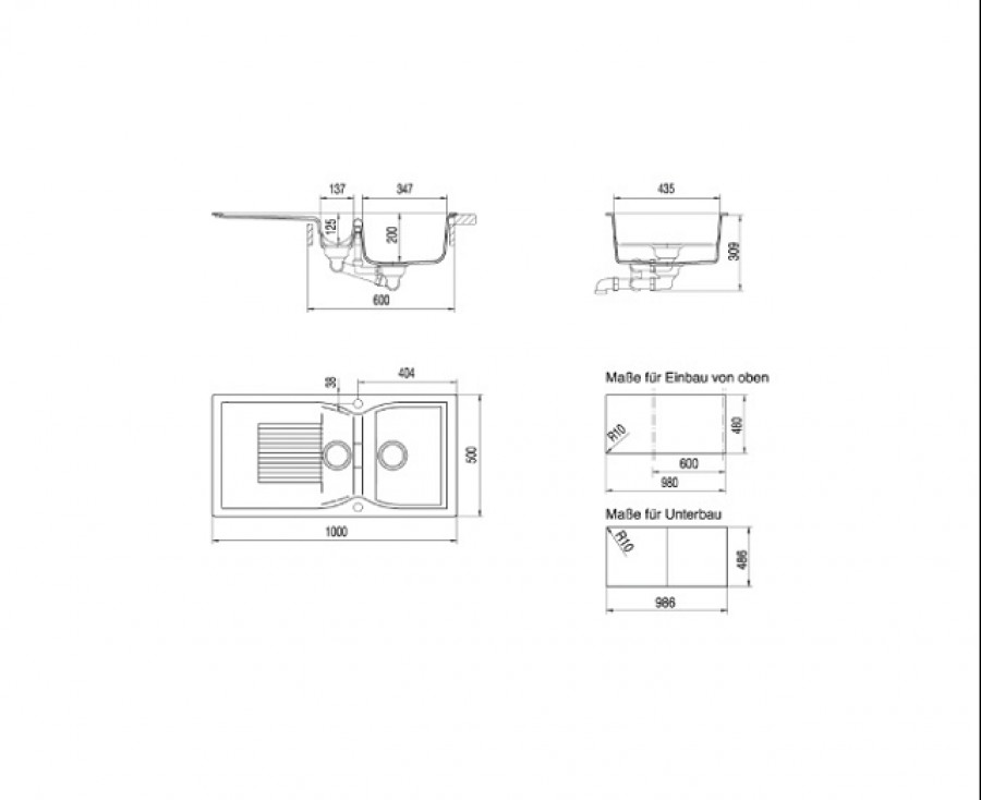Evier de cuisine CAMPUS 1,5C Lava EV 0711