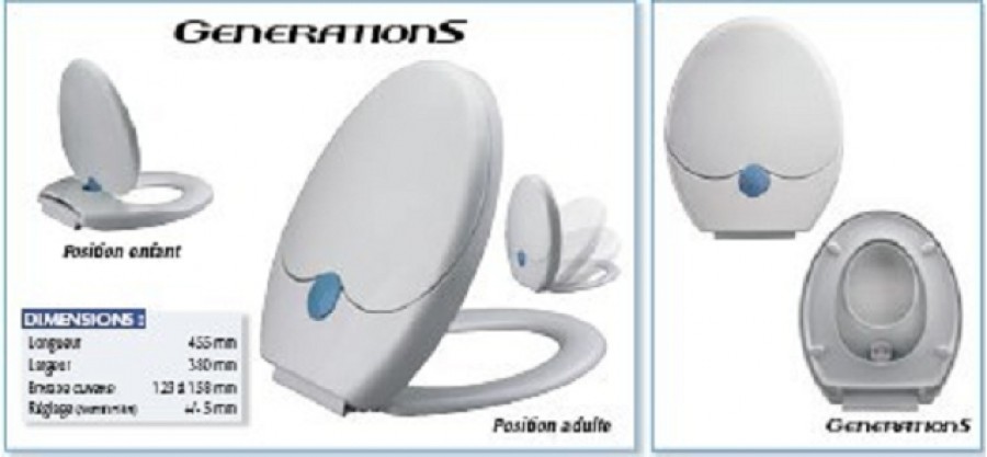 Abattant de WC GENERATIONS avec si�ge enfant incorpor�