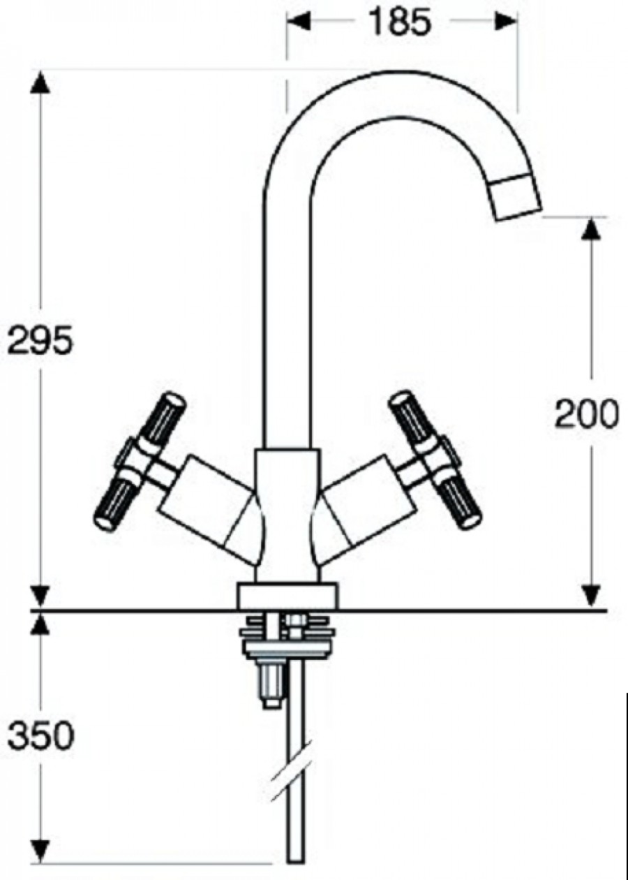 M�langeur d'�vier avec bec orientable haut Iliada SW - 6308 SW