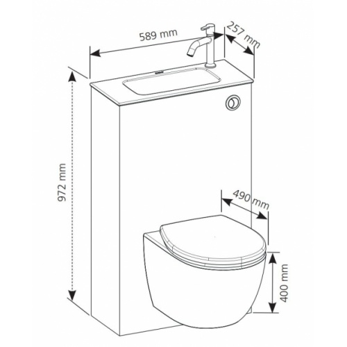 Pack WC Lave-Mains TRIO 2 - Gain de place